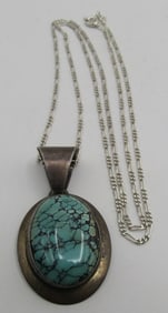 GEM SPIDERWEB TURQUOISE NECKLACE STERLING SILVER