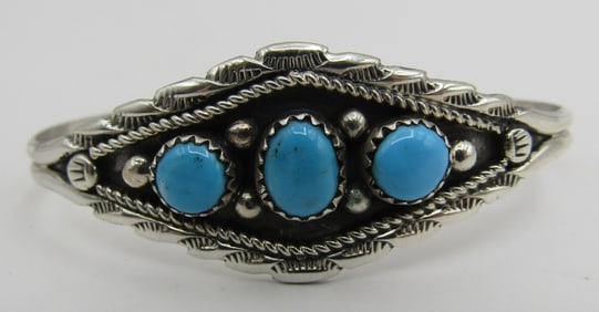 ETSITTY TURQUOISE CUFF BRACELET STERLING SILVER