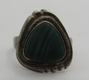 BELL TRADING MALACHITE RING STERLING SILVER