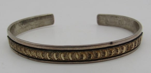 LUCIAN KOINVA CUFF BRACELET GOLD ON STERLING SILVE