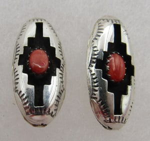 PERRY CORAL EARRINGS STERLING SILVER SHADOWBOX