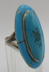 PLATERO TURQUOISE RING STERLING SILVER SIZE 9