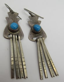 "VP" SLEEPING BEAUTY TURQUOISE EARRINGS STERLING