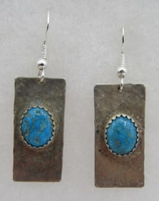 "JT" TURQUOISE EARRINGS STERLING SILVER