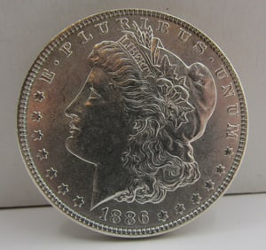 1886 MORGAN SILVER DOLLAR US COIN