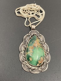 SONORAN GOLD TURQUOISE STERLING NECKLACE PENDANT
