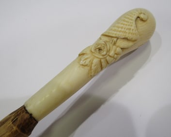 CARVED BONE CANE COHN CINCINNATI OHIO ANTIQUE
