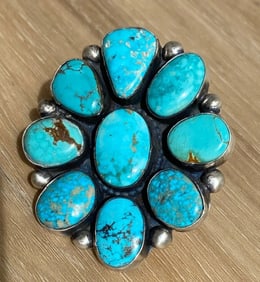 40g BOBBY JOHNSON NAVAJO STERLING TURQUOISE RING