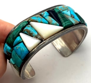 STERLING COBBLESTONE TURQUOISE BRACELET