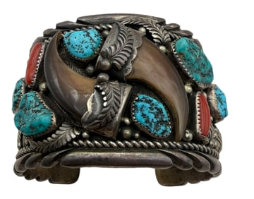 DELBERT GORDON TURQUOISE STERLING CUFF 132 GRAMS