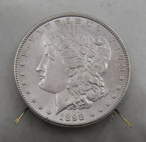 UNC 1898 MORGAN US SILVER DOLLAR COIN
