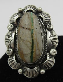 LMC BOULDER TURQUOISE RING STERLING SILVER SIZE 10