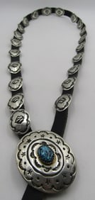 MARTINEZ TURQUOISE CONCHO BELT & BUCKLE STERLING