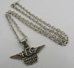 HARLEY-DAVIDSON PENDANT NECKLACE STERLING SILVER