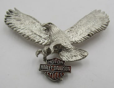 3" HARLEY-DAVIDSON EAGLE NECKLACE PENDANT STERLING