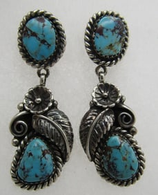 CARUSETTA TURQUOISE EARRINGS STERLING SILVER
