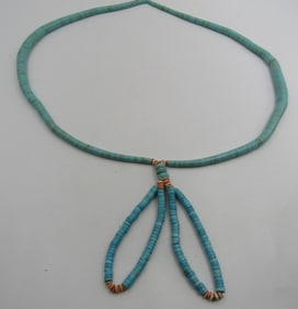 31" SANTO DOMINGO JACLA TURQUOISE NECKLACE