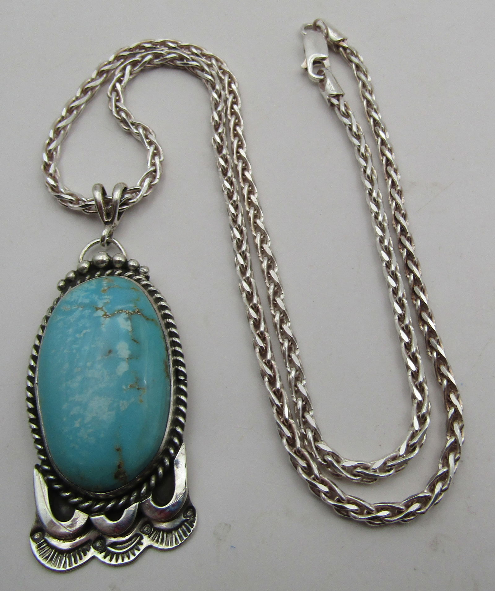 ELLA COWBOY TURQUOISE NECKLACE & PENDANT STERLING (1 of 5)