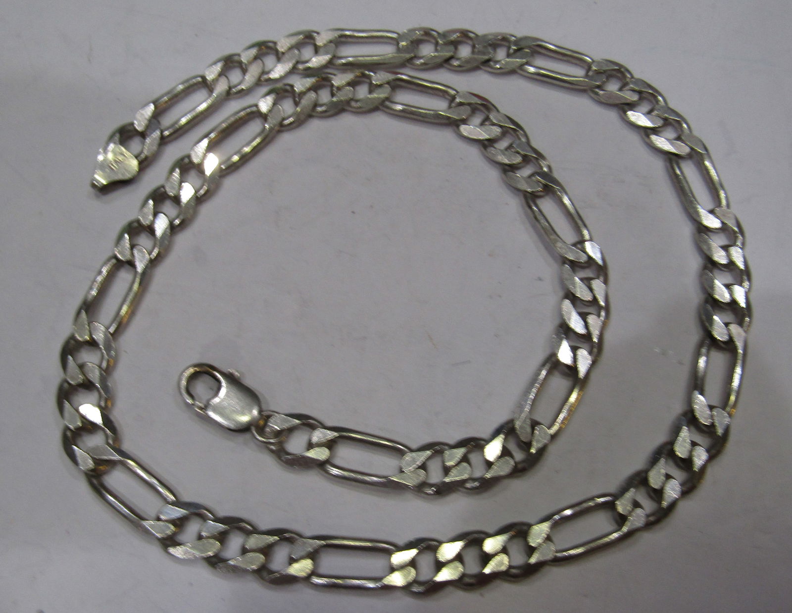 20" FIGARO LINK CHAIN NECKLACE STERLING SILVER 50G (1 of 1)