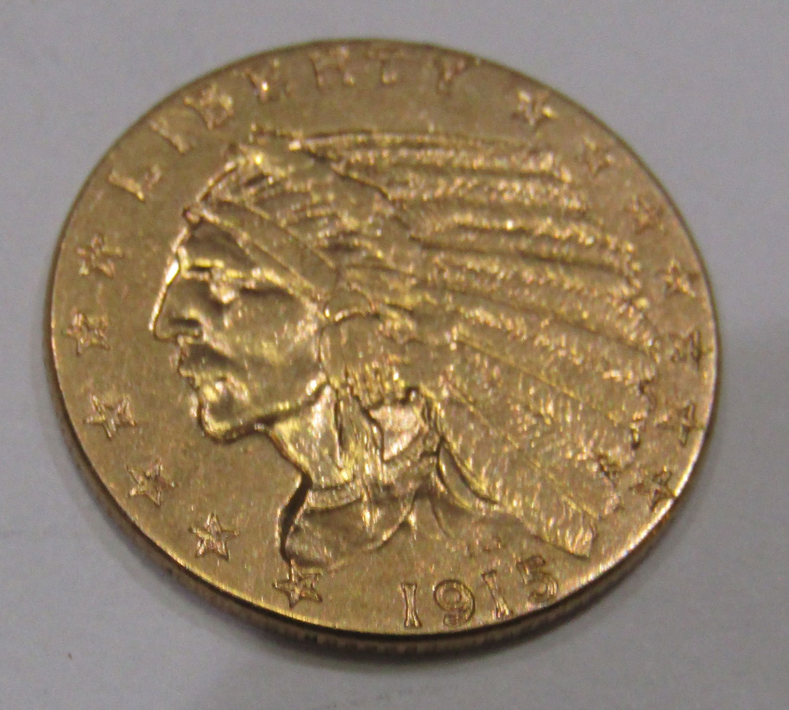 1915 US 2 1/2 DOLLAR US GOLD INDIAN COIN (1 of 2)