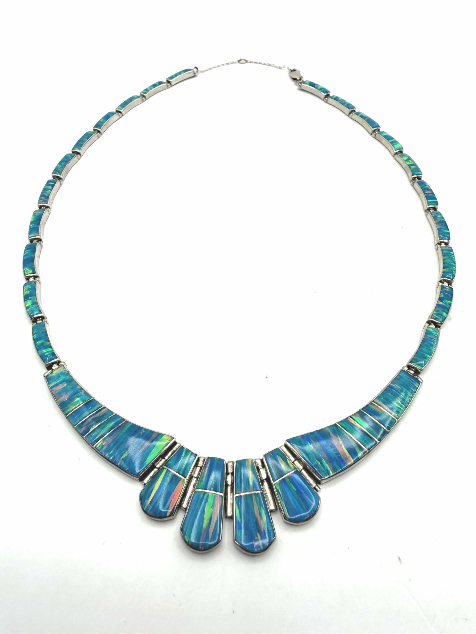 17.5" STERLING SILVER OPAL INLAID NECKLACE (1 of 4)