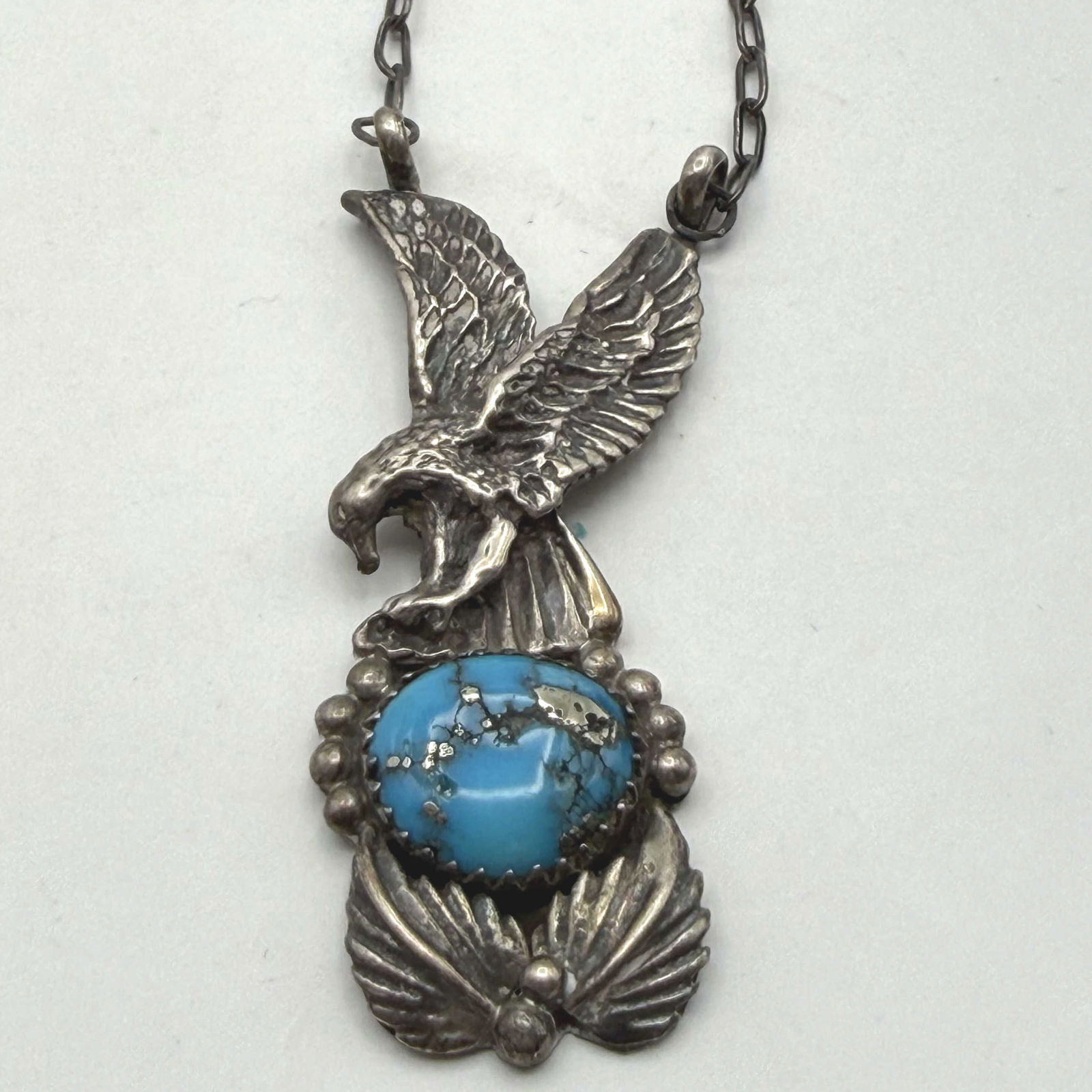 STERLING EAGLE TURQUOISE NECKLACE (1 of 3)