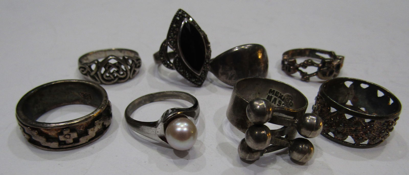 8 RINGS ALL STERLING SIZE 5 COLLECTION LOT 28GRAM (1 of 2)