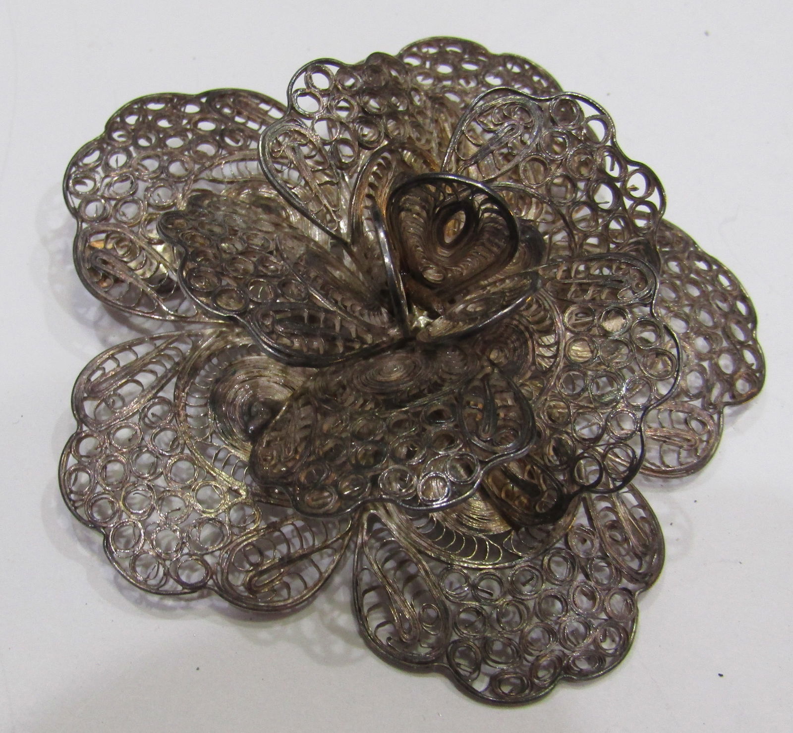 2.75" MADE MEXICO STERLING SILVER FLOWER PIN 24GR (1 of 2)