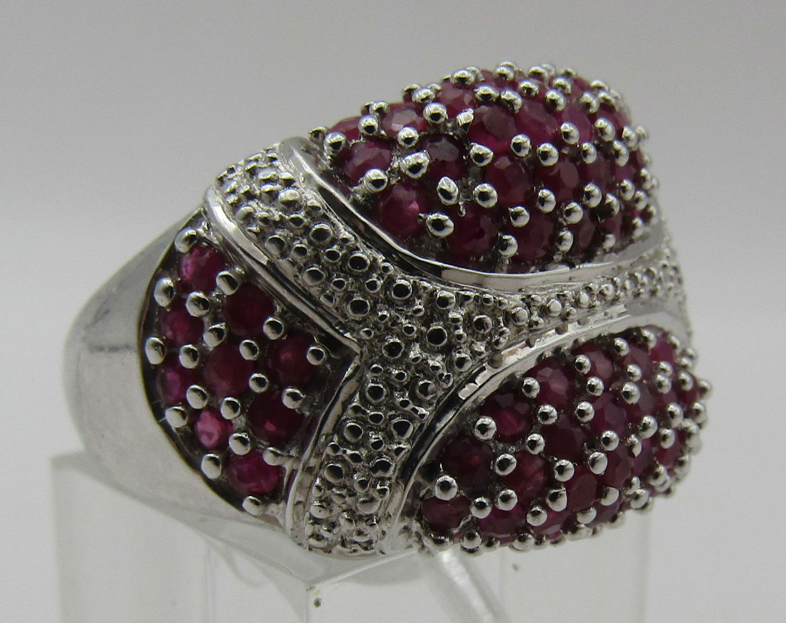 1CT RUBY CLUSTER RING STERLING SILVER SIZE7.5 - 2
