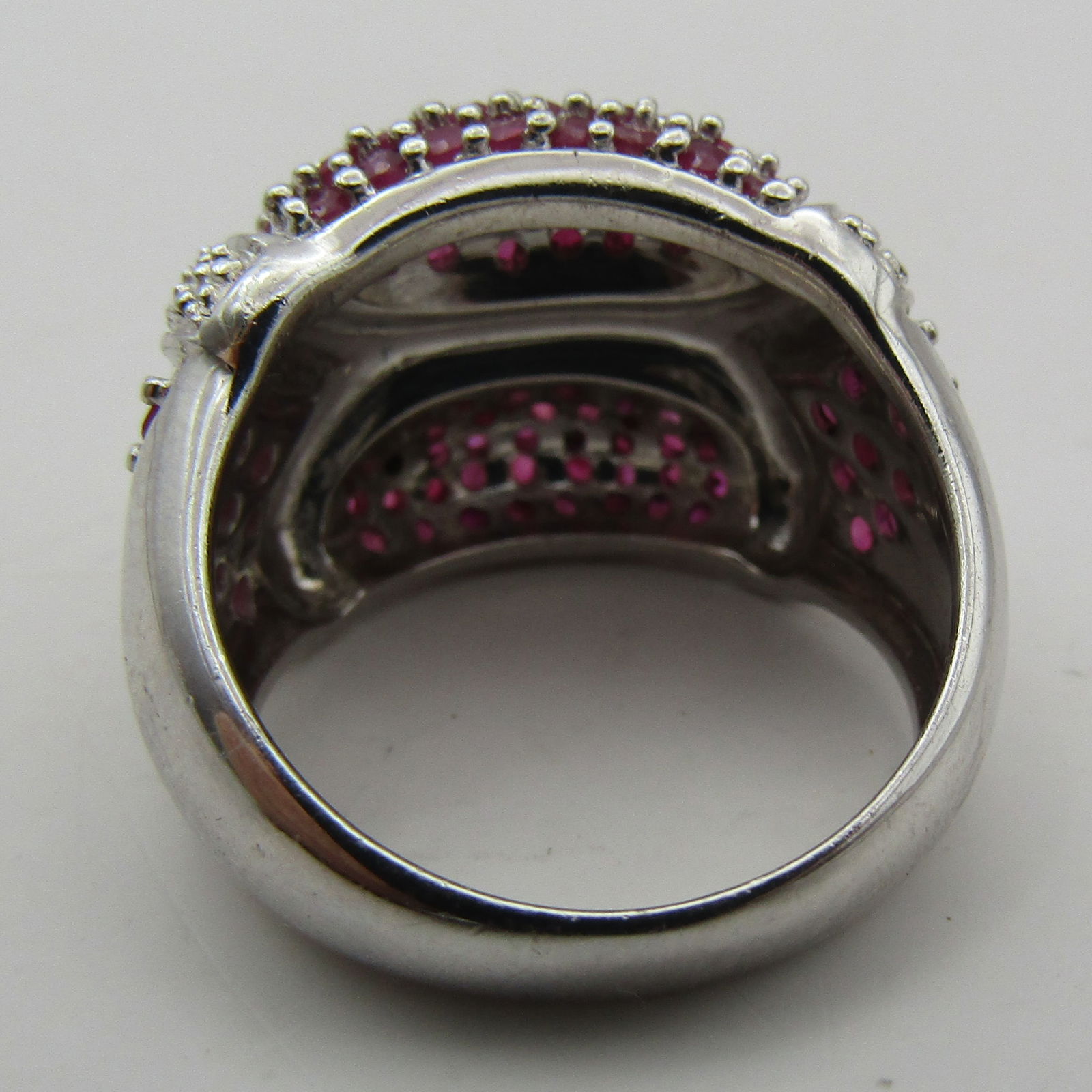 1CT RUBY CLUSTER RING STERLING SILVER SIZE7.5 - 3