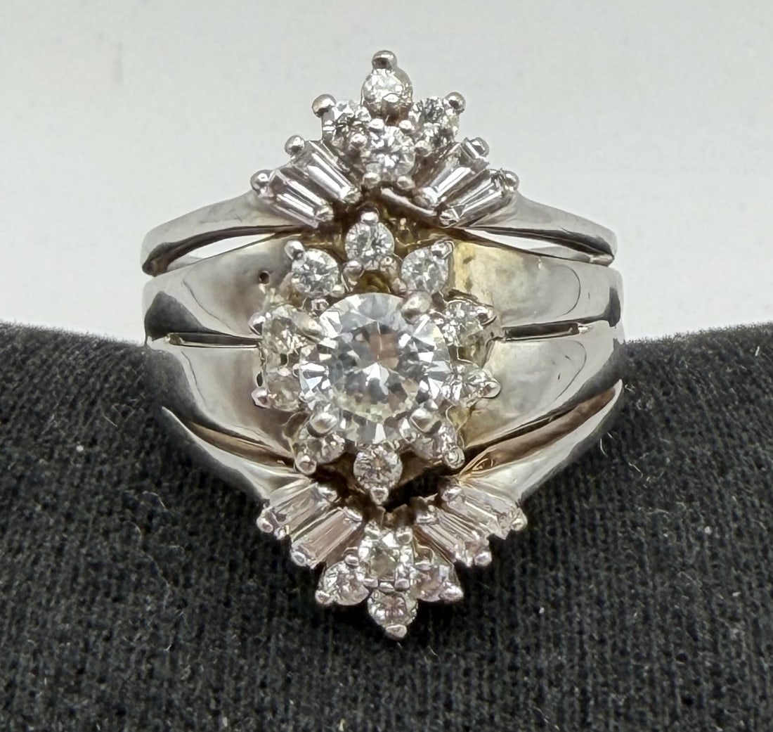 1.25 CARAT 27 DIAMOND RING 14K GOLD 10GRAMS (1 of 3)