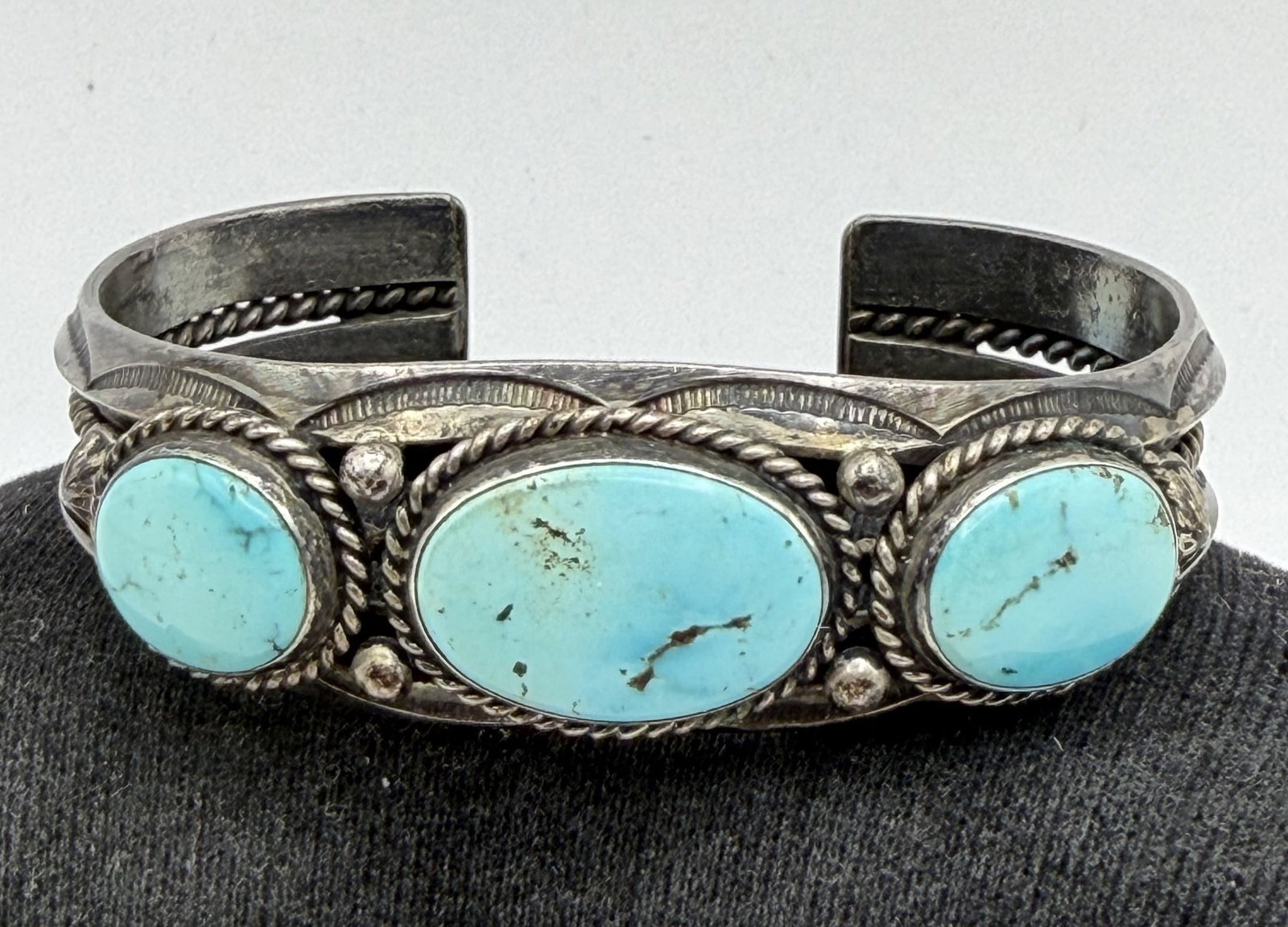 DRY CREEK OLD PAWN STERLING TURQUOISE BRACELET (1 of 5)