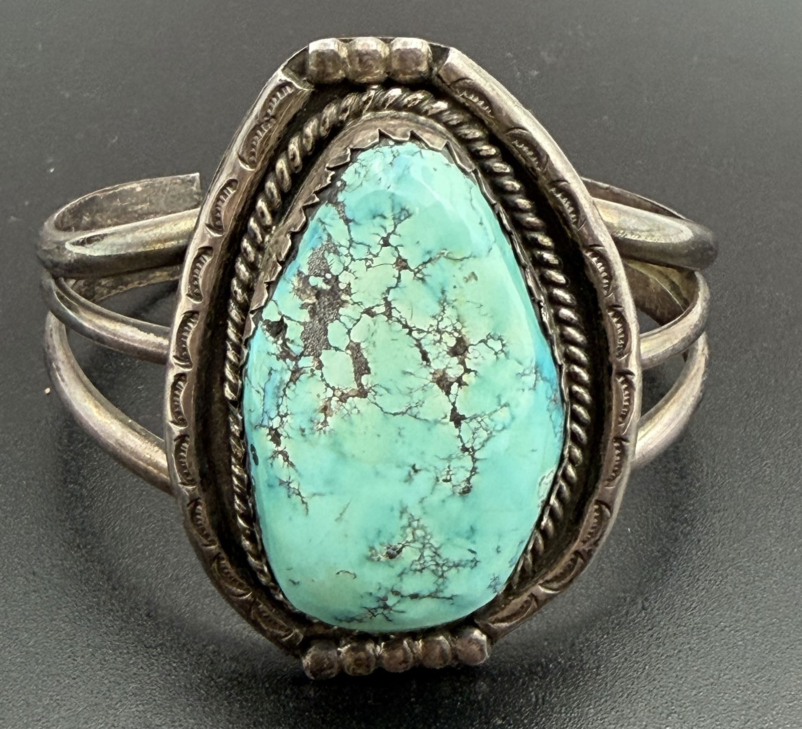55 GRAM 2" WATERWEB TURQUOISE STERLING BRACELET (1 of 6)