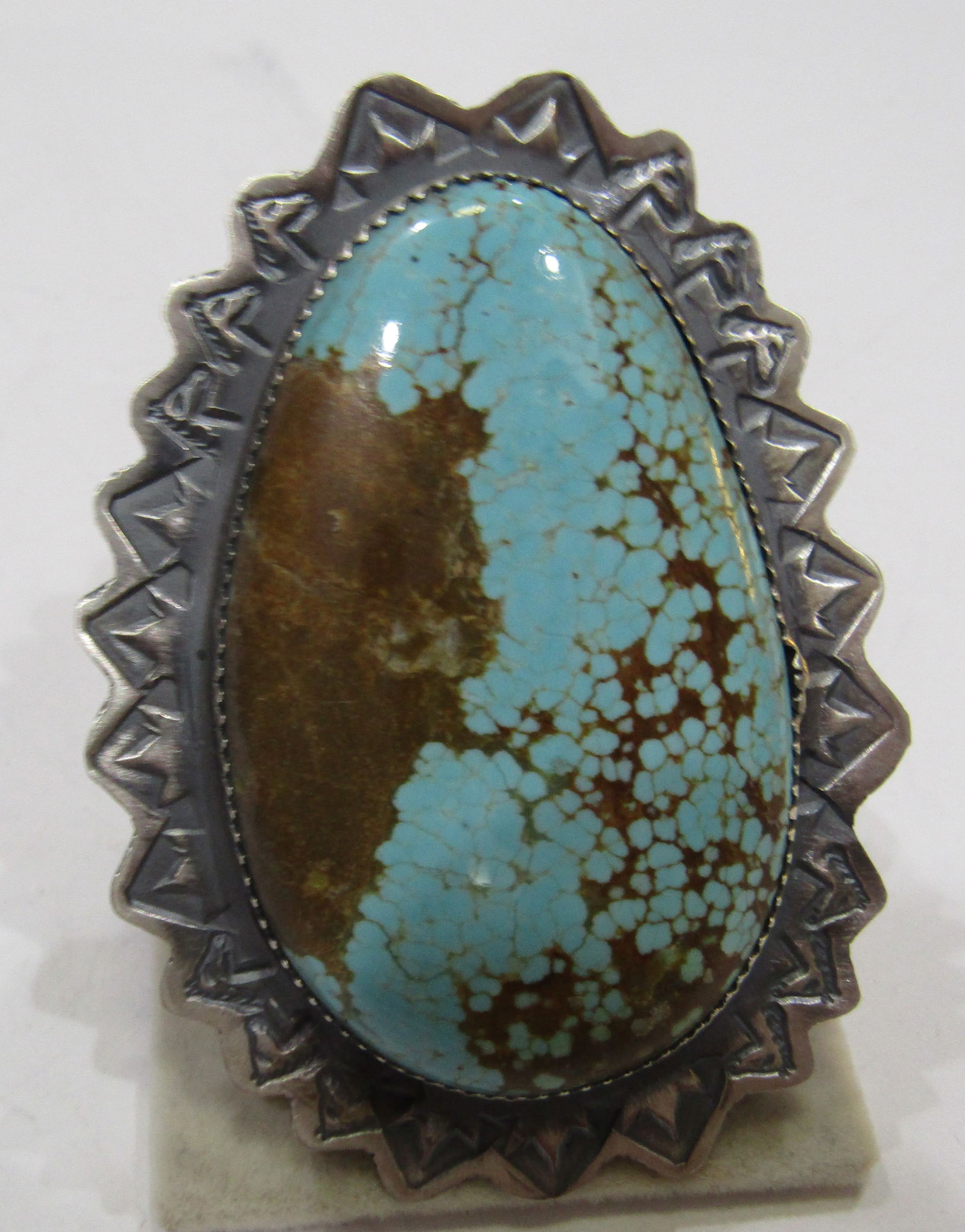 40 GRAM TAWNEY W #8 TURQUOISE RING STERLING SILVER (1 of 3)