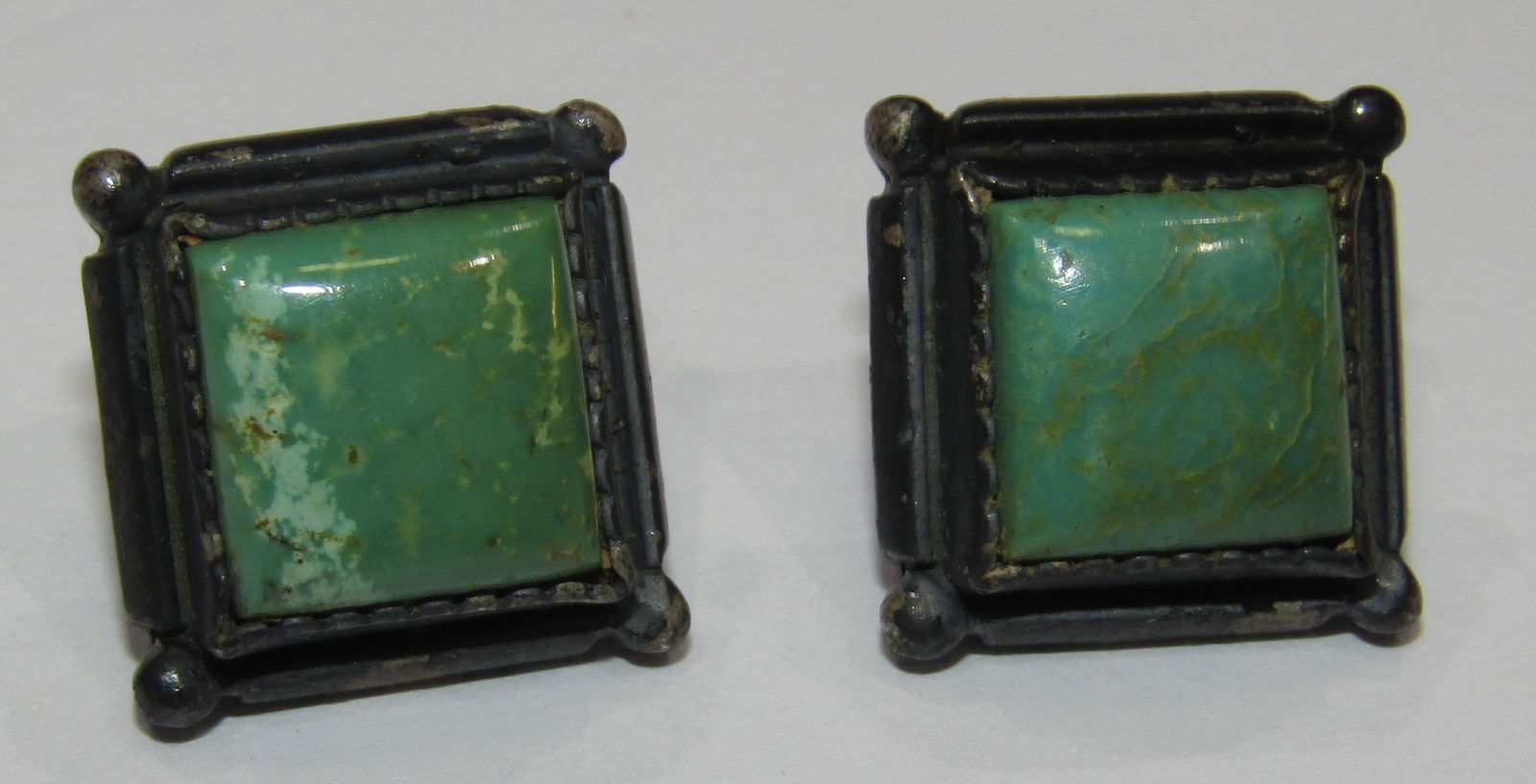 "S" ROYSTON TURQUOISE EARRINGS STERLING SILVER (1 of 2)