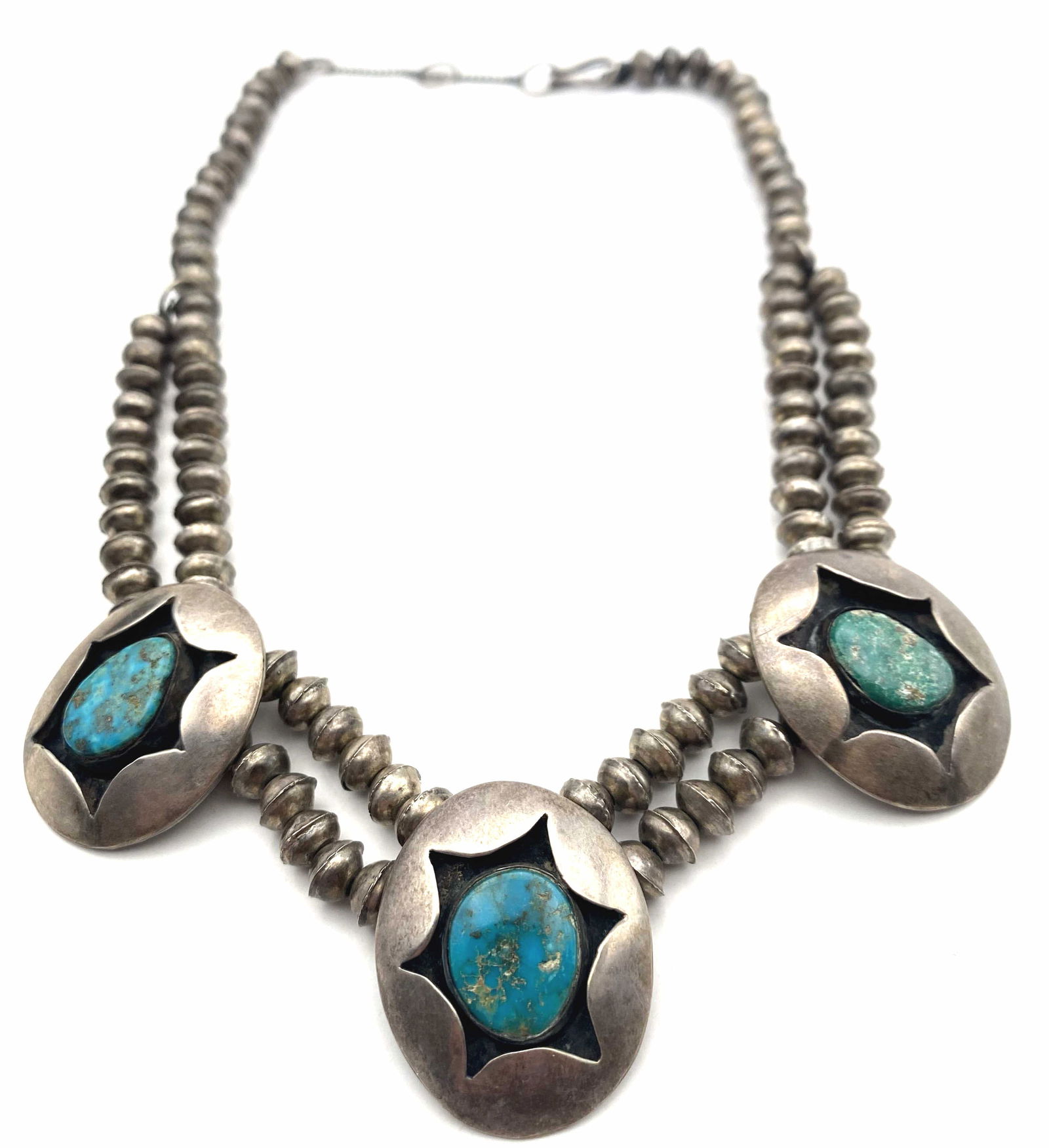 "CT" HOPI STERLING TURQUOISE PENDANT NECKLACE (1 of 8)