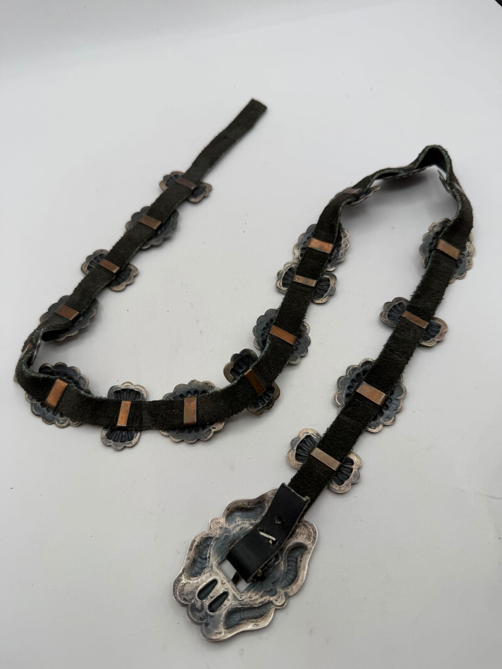 NATIVE AMERICAN STERLING CONCHO BELT - 4