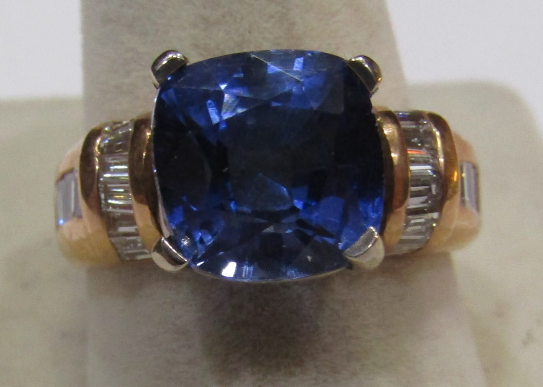 6.88CT TANZANITE & DIAMOND RING 14K GOLD SIZE 8 (1 of 3)