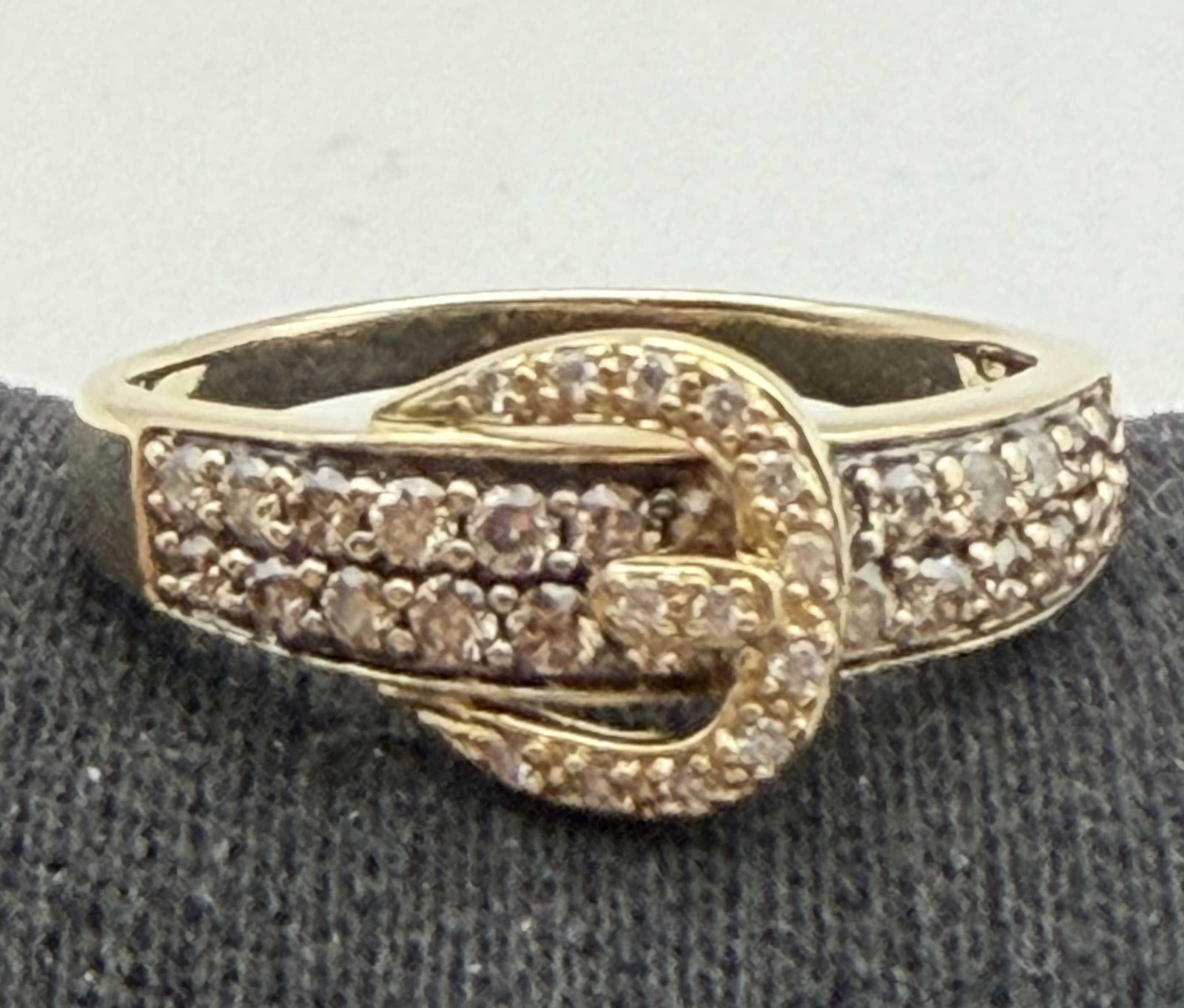 LEVIAN 14K SOLID GOLD DIAMOND BUCKLE RING - 2