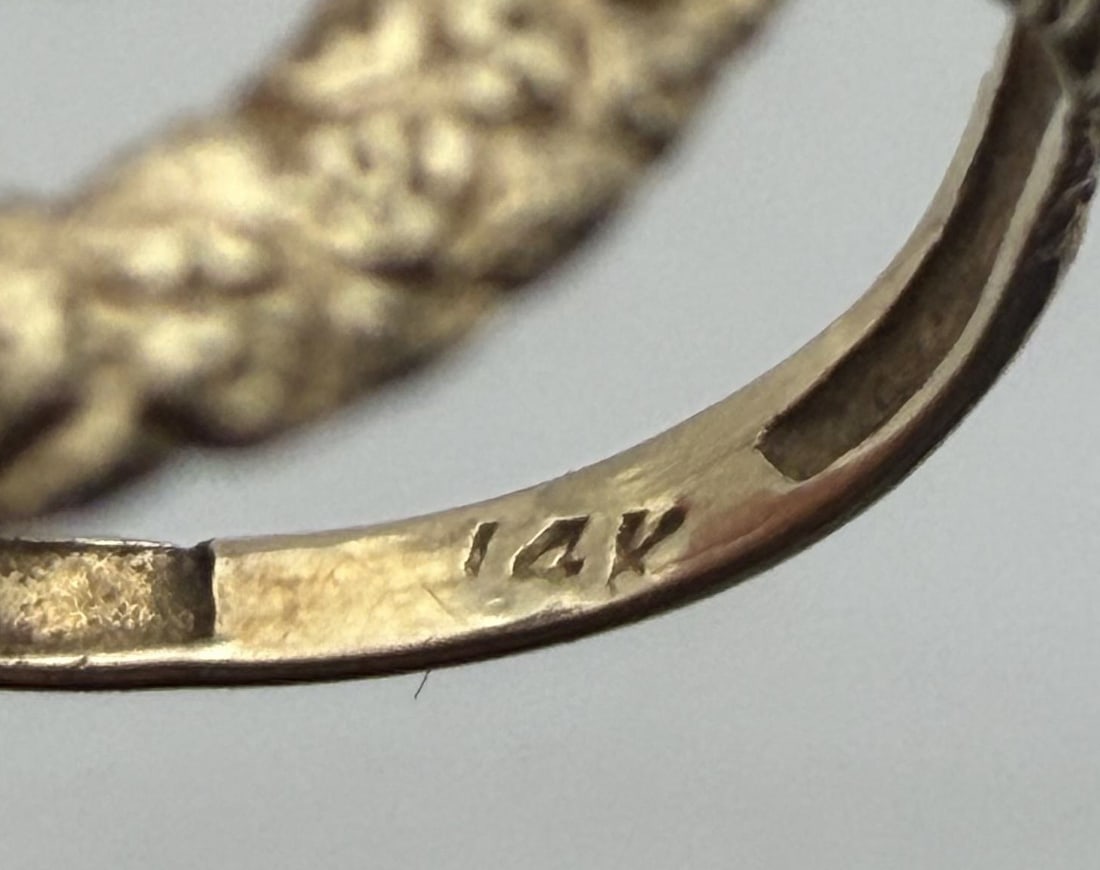 VINTAGE 3/4" 14K SOLID GOLD SNAKE RING - 4