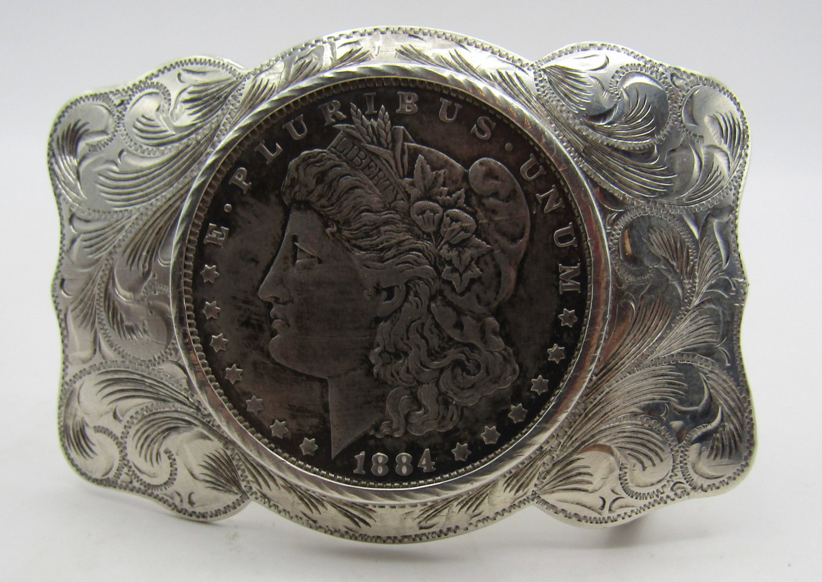 1884 O US DOLLAR WADES BELT BUCKLE STERLING 56GR (1 of 5)