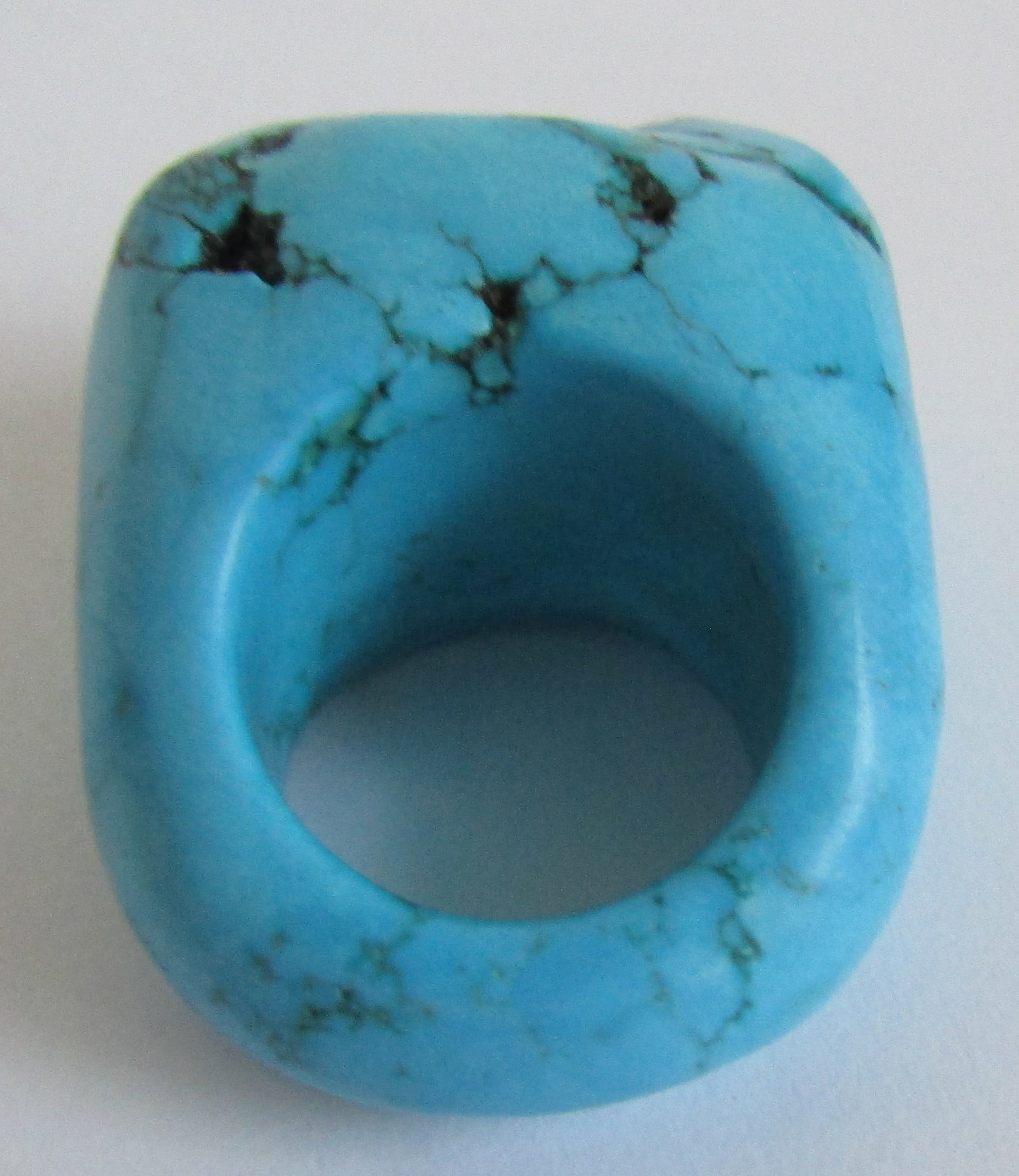 SOLID STONE TURQUOISE RING 30GRAMS SIZE 6 1/2 - 2