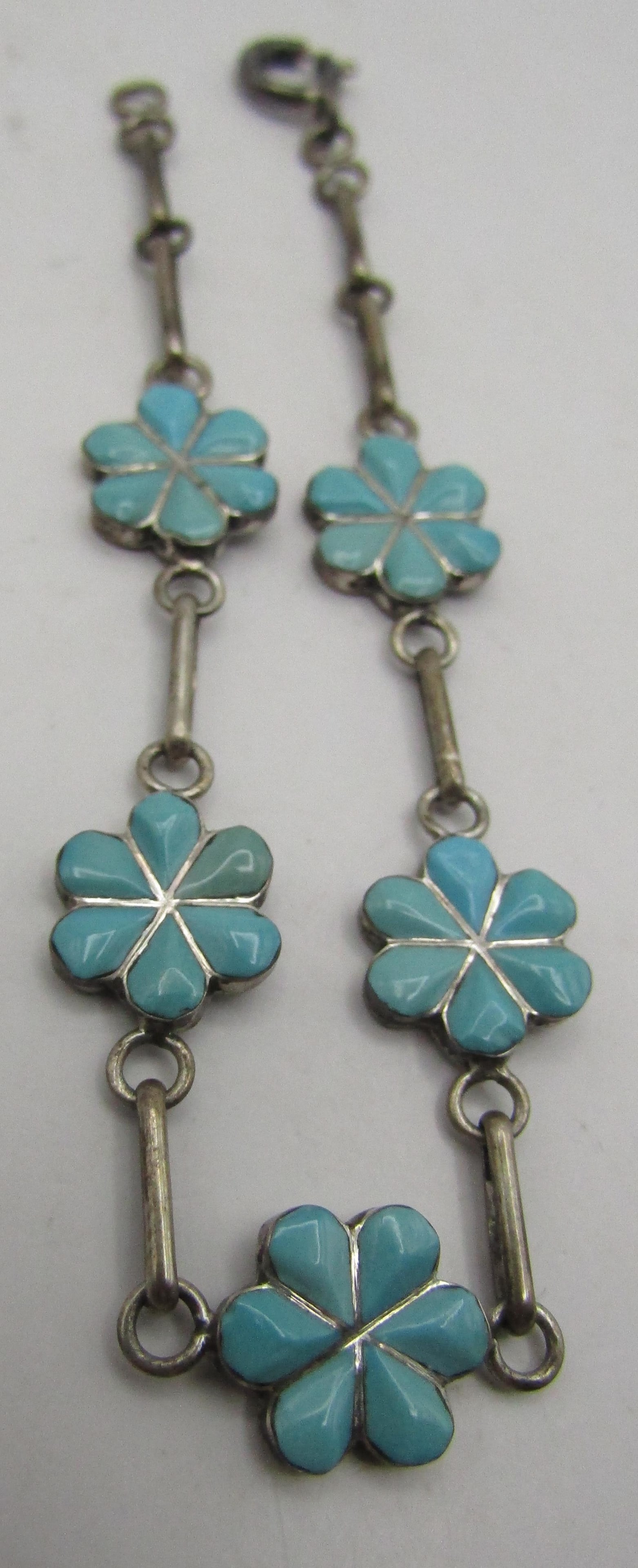 ZUNI INLAID TURQUOISE BRACELET STERLING SILVER (1 of 4)