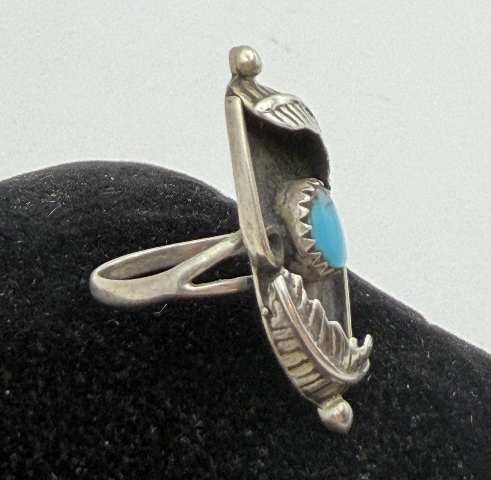 STERLING TURQUOISE SHADOWBOX RING - 2