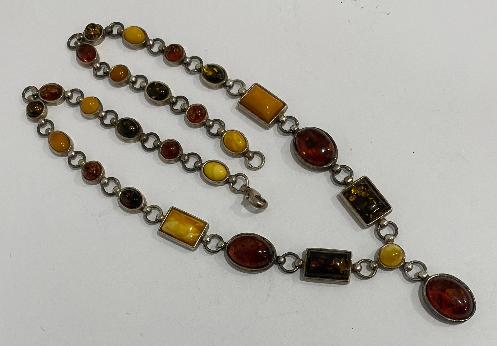 26PC ASSORTED AMBER NECKLACE STERLING SILVER (1 of 3)