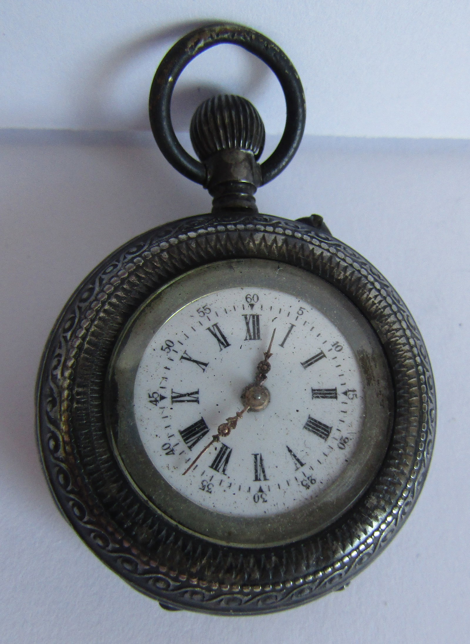 SWISS POCKETWATCH STERLING SILVER FIDELITAS (1 of 6)