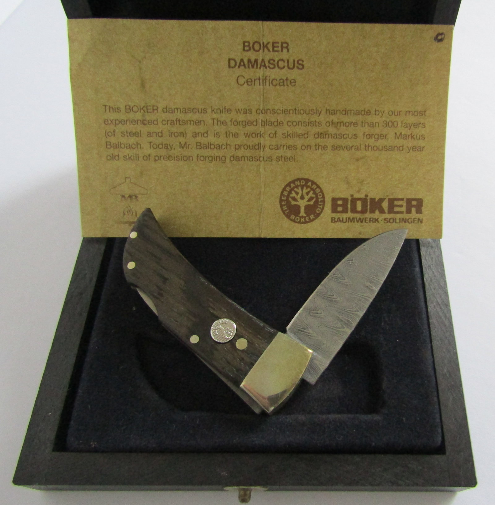 BOKER DAMASCUS POCKET KNIFE NEW IN BOX (1 of 5)