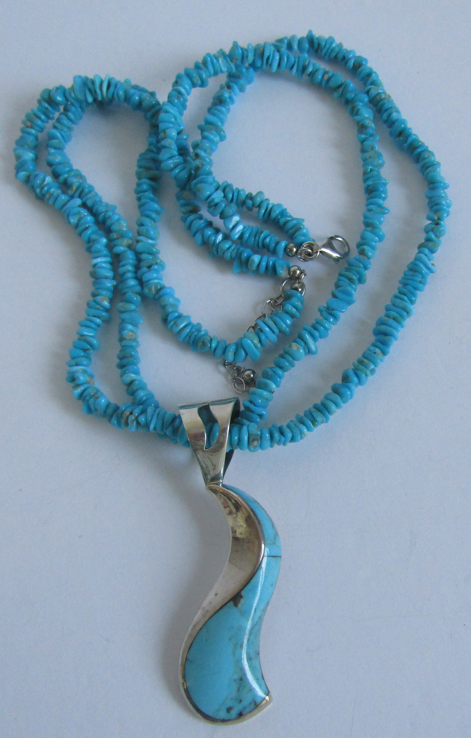 "DRT" TURQUOISE PENDANT & NECKLACE STERLING SILVER (1 of 5)