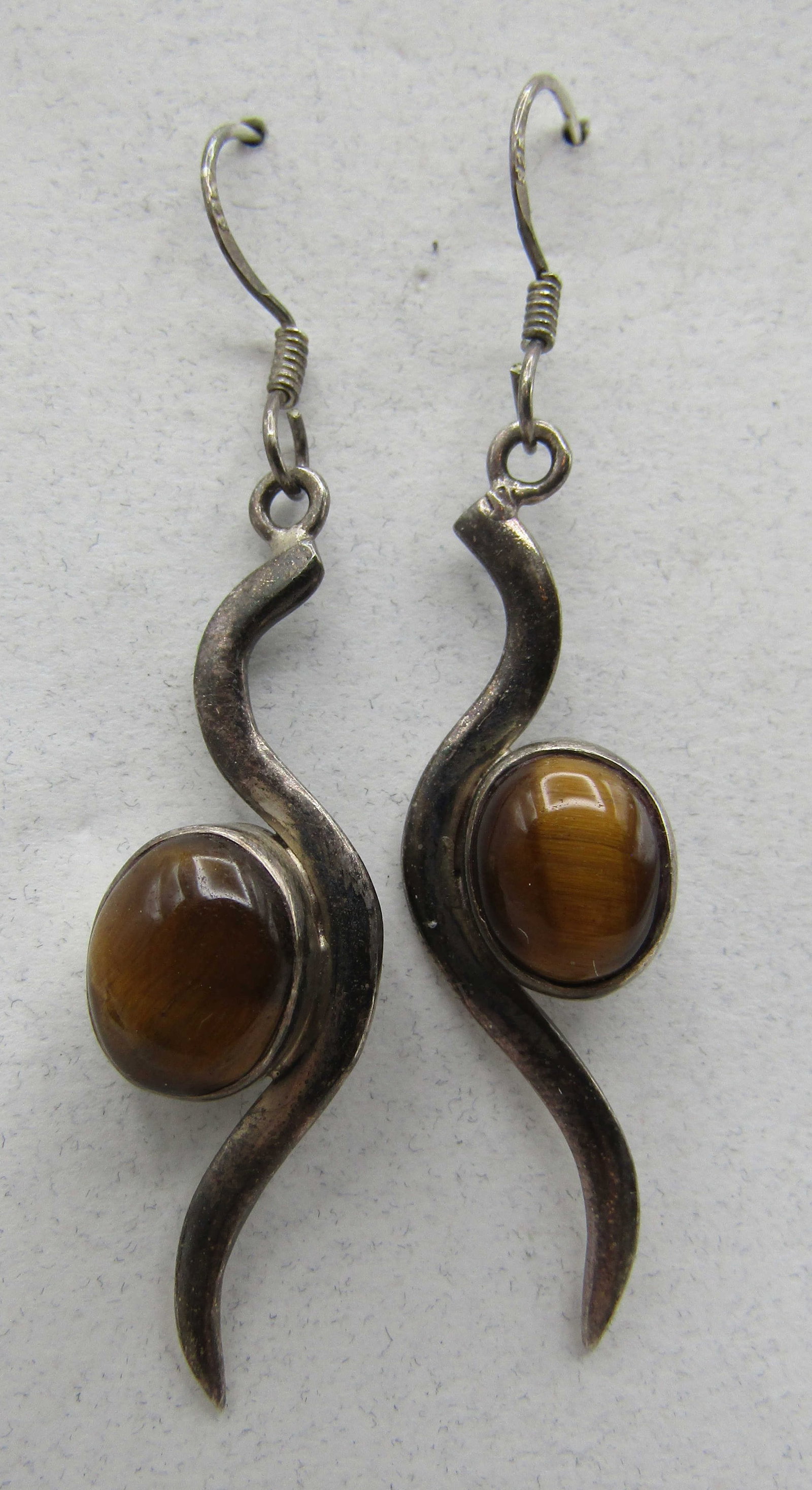 TIGER EYE EARRINGS STERLING SILVER (1 of 2)