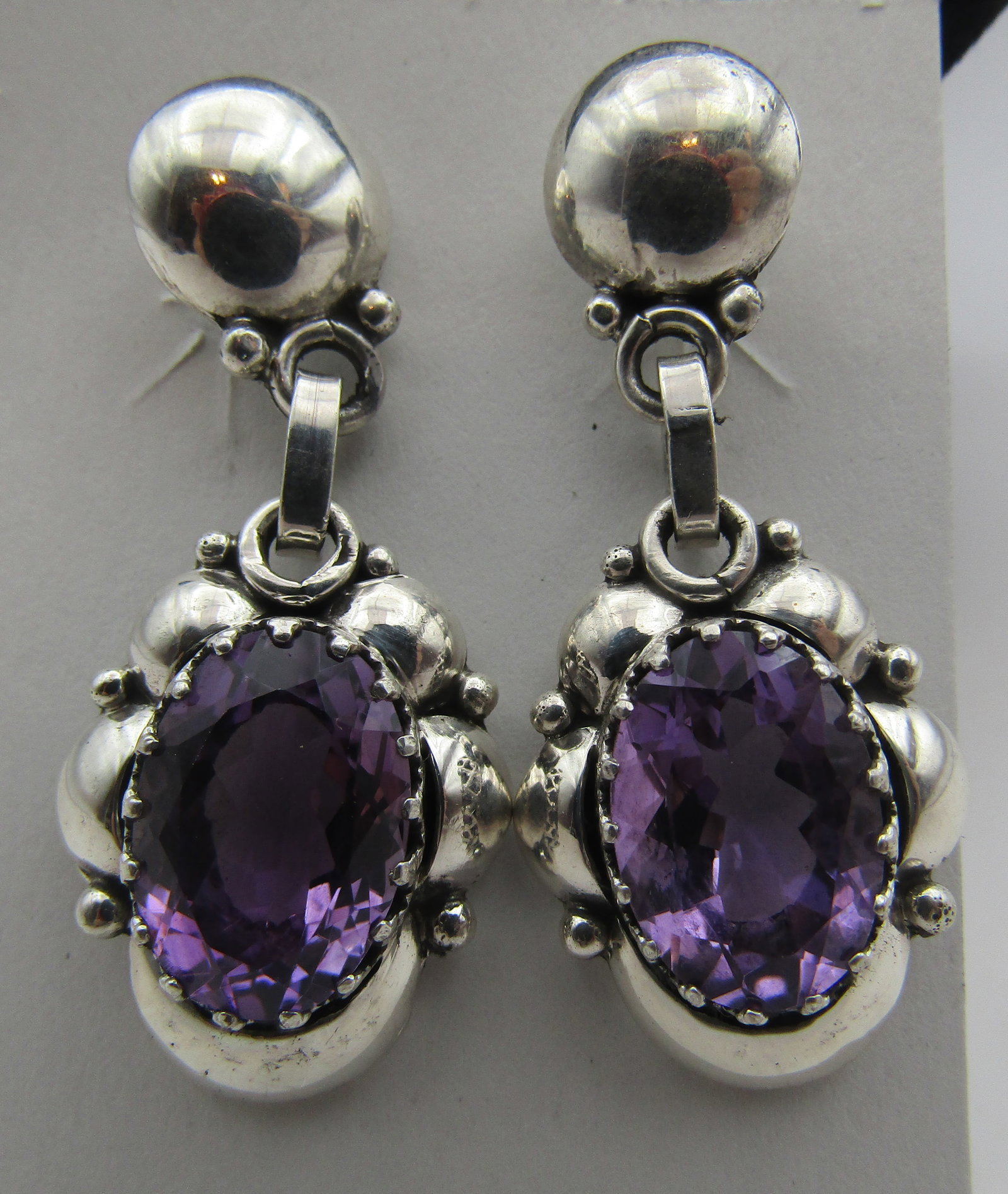 12C CLEM NALWOOD AMETHYST EARRINGS STERLING SILVER (1 of 3)